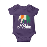 Proud Côte d'Ivoire Elephant Ivory Coast Flag Baby Onesie Ivorian Pride Retro Souvenir