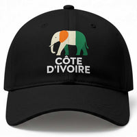 Proud Côte d'Ivoire Elephant Ivory Coast Flag Baseball Cap Ivorian Pride Retro Souvenir