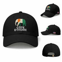 Proud Côte d'Ivoire Elephant Ivory Coast Flag Baseball Cap Ivorian Pride Retro Souvenir