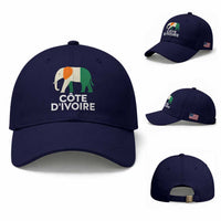 Proud Côte d'Ivoire Elephant Ivory Coast Flag Baseball Cap Ivorian Pride Retro Souvenir