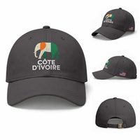 Proud Côte d'Ivoire Elephant Ivory Coast Flag Baseball Cap Ivorian Pride Retro Souvenir