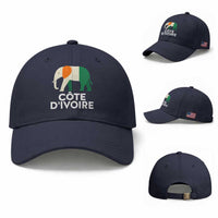 Proud Côte d'Ivoire Elephant Ivory Coast Flag Baseball Cap Ivorian Pride Retro Souvenir