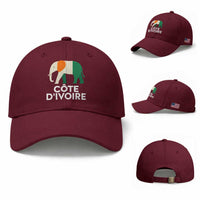 Proud Côte d'Ivoire Elephant Ivory Coast Flag Baseball Cap Ivorian Pride Retro Souvenir