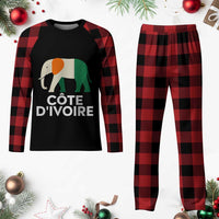 Proud Côte d'Ivoire Elephant Ivory Coast Flag Plaid Pajama Set Ivorian Pride Retro Souvenir