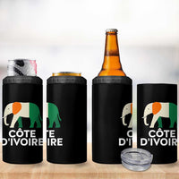 Proud Côte d'Ivoire Elephant Ivory Coast Flag 4 in 1 Can Cooler Tumbler Ivorian Pride Retro Souvenir