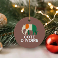 Proud Côte d'Ivoire Elephant Ivory Coast Flag Ceramic Ornament Ivorian Pride Retro Souvenir
