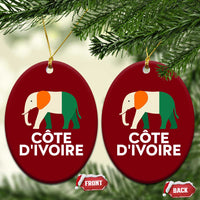Proud Côte d'Ivoire Elephant Ivory Coast Flag Ceramic Ornament Ivorian Pride Retro Souvenir