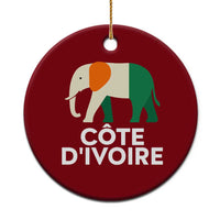 Proud Côte d'Ivoire Elephant Ivory Coast Flag Ceramic Ornament Ivorian Pride Retro Souvenir