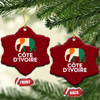 Proud Côte d'Ivoire Elephant Ivory Coast Flag Ceramic Ornament Ivorian Pride Retro Souvenir