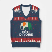 Proud Côte d'Ivoire Elephant Ivory Coast Flag V-Neck Knit Sweater Vest Ivorian Pride Retro Souvenir