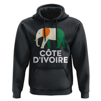 Proud Côte d'Ivoire Elephant Ivory Coast Flag Hoodie Ivorian Pride Retro Souvenir