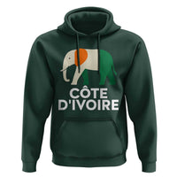 Proud Côte d'Ivoire Elephant Ivory Coast Flag Hoodie Ivorian Pride Retro Souvenir