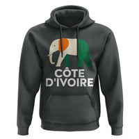 Proud Côte d'Ivoire Elephant Ivory Coast Flag Hoodie Ivorian Pride Retro Souvenir