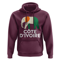 Proud Côte d'Ivoire Elephant Ivory Coast Flag Hoodie Ivorian Pride Retro Souvenir