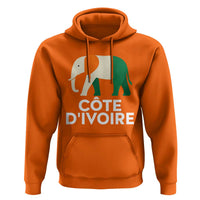 Proud Côte d'Ivoire Elephant Ivory Coast Flag Hoodie Ivorian Pride Retro Souvenir