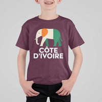 Proud Côte d'Ivoire Elephant Ivory Coast Flag T Shirt For Kid Ivorian Pride Retro Souvenir