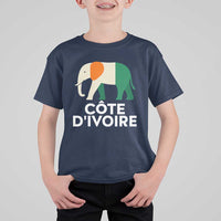 Proud Côte d'Ivoire Elephant Ivory Coast Flag T Shirt For Kid Ivorian Pride Retro Souvenir