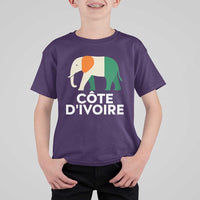 Proud Côte d'Ivoire Elephant Ivory Coast Flag T Shirt For Kid Ivorian Pride Retro Souvenir