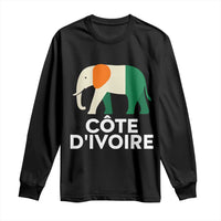 Proud Côte d'Ivoire Elephant Ivory Coast Flag Long Sleeve Shirt Ivorian Pride Retro Souvenir