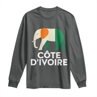 Proud Côte d'Ivoire Elephant Ivory Coast Flag Long Sleeve Shirt Ivorian Pride Retro Souvenir
