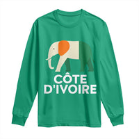 Proud Côte d'Ivoire Elephant Ivory Coast Flag Long Sleeve Shirt Ivorian Pride Retro Souvenir