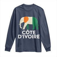 Proud Côte d'Ivoire Elephant Ivory Coast Flag Long Sleeve Shirt Ivorian Pride Retro Souvenir