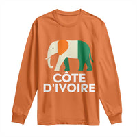 Proud Côte d'Ivoire Elephant Ivory Coast Flag Long Sleeve Shirt Ivorian Pride Retro Souvenir