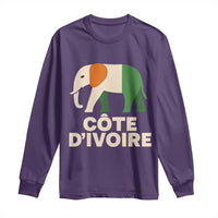 Proud Côte d'Ivoire Elephant Ivory Coast Flag Long Sleeve Shirt Ivorian Pride Retro Souvenir