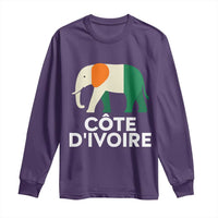 Proud Côte d'Ivoire Elephant Ivory Coast Flag Long Sleeve Shirt Ivorian Pride Retro Souvenir