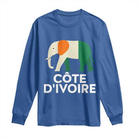 Proud Côte d'Ivoire Elephant Ivory Coast Flag Long Sleeve Shirt Ivorian Pride Retro Souvenir