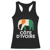 Proud Côte d'Ivoire Elephant Ivory Coast Flag Racerback Tank Top Ivorian Pride Retro Souvenir