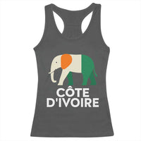 Proud Côte d'Ivoire Elephant Ivory Coast Flag Racerback Tank Top Ivorian Pride Retro Souvenir