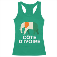 Proud Côte d'Ivoire Elephant Ivory Coast Flag Racerback Tank Top Ivorian Pride Retro Souvenir