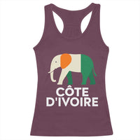 Proud Côte d'Ivoire Elephant Ivory Coast Flag Racerback Tank Top Ivorian Pride Retro Souvenir