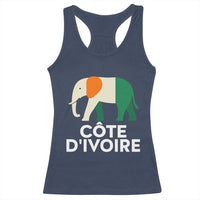 Proud Côte d'Ivoire Elephant Ivory Coast Flag Racerback Tank Top Ivorian Pride Retro Souvenir