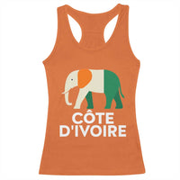 Proud Côte d'Ivoire Elephant Ivory Coast Flag Racerback Tank Top Ivorian Pride Retro Souvenir
