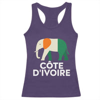 Proud Côte d'Ivoire Elephant Ivory Coast Flag Racerback Tank Top Ivorian Pride Retro Souvenir
