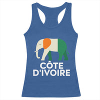 Proud Côte d'Ivoire Elephant Ivory Coast Flag Racerback Tank Top Ivorian Pride Retro Souvenir