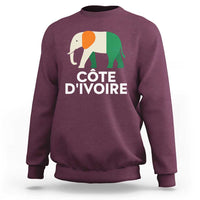 Proud Côte d'Ivoire Elephant Ivory Coast Flag Sweatshirt Ivorian Pride Retro Souvenir