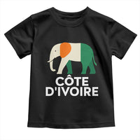 Proud Côte d'Ivoire Elephant Ivory Coast Flag Toddler T Shirt Ivorian Pride Retro Souvenir