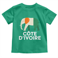 Proud Côte d'Ivoire Elephant Ivory Coast Flag Toddler T Shirt Ivorian Pride Retro Souvenir