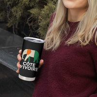 Proud Côte d'Ivoire Elephant Ivory Coast Flag Tumbler Cup Ivorian Pride Retro Souvenir