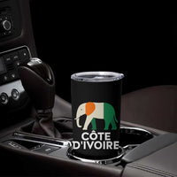 Proud Côte d'Ivoire Elephant Ivory Coast Flag Tumbler Cup Ivorian Pride Retro Souvenir