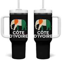 Proud Côte d'Ivoire Elephant Ivory Coast Flag Tumbler With Handle Ivorian Pride Retro Souvenir