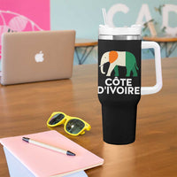 Proud Côte d'Ivoire Elephant Ivory Coast Flag Tumbler With Handle Ivorian Pride Retro Souvenir