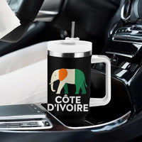 Proud Côte d'Ivoire Elephant Ivory Coast Flag Tumbler With Handle Ivorian Pride Retro Souvenir