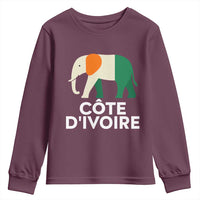 Proud Côte d'Ivoire Elephant Ivory Coast Flag Youth Sweatshirt Ivorian Pride Retro Souvenir