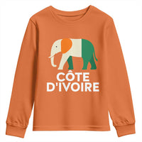 Proud Côte d'Ivoire Elephant Ivory Coast Flag Youth Sweatshirt Ivorian Pride Retro Souvenir