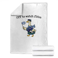 Funny Scottish Goose Scotland Football Throw Blanket Off to Watch Fitba Soccer Fans Meme