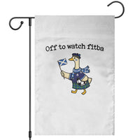 Funny Scottish Goose Scotland Football Garden Flag Off to Watch Fitba Soccer Fans Meme